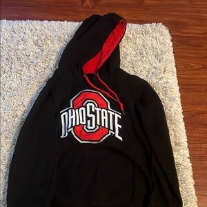Ohio State Black Hoodie with Red Accents